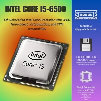 Gaming PC Rig i5-6500 16GB RX 6400 4GB Upgraded HP PRO SFF Sleeper Office PC