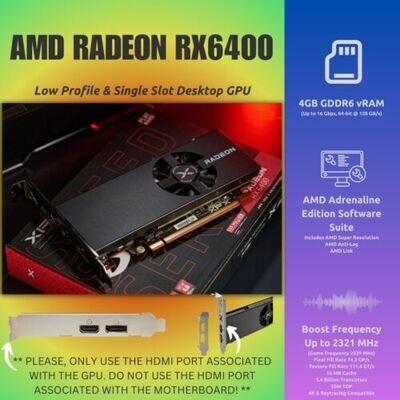 Gaming PC Rig i5-6500 16GB RX 6400 4GB Upgraded HP PRO SFF Sleeper Office PC